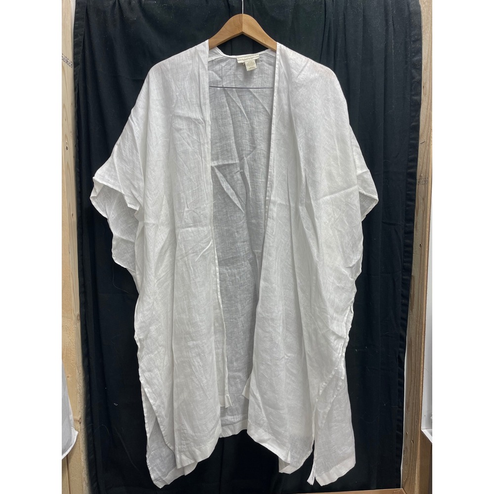 Cynthia Rowley 100% Linen White Kimono Wrap Cover Up One Size